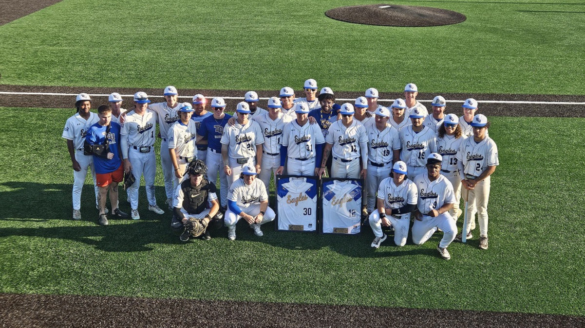 The Eagles celebrate Senior Day with a double-header sweep.